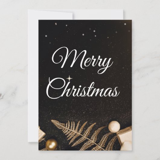 Elegant Black & Gold Family Christmas Card 2026 Save The Date (Achterkant)