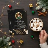 Elegant Black & Gold Family Christmas Card 2026 Save The Date