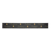 Elegant Black Gold Family Name Heart Pattern Lint (Voorkant)