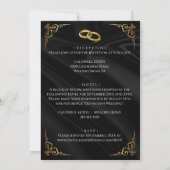 Elegant Black Gold Faux Folie Script Weddenschap Kaart (Achterkant)