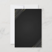 Elegant Black & Gold Floral RSVP Card | (Dos)