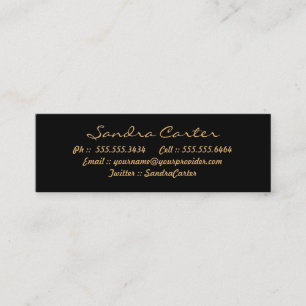Elegant Black & Gold Floury-contactkaart Contactkaartje