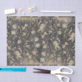 Elegant Black Gold Flowers Vine Handwriting Tissuepapier (Craft)