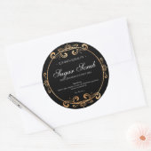 Élégant Black Gold Foil Étiquette de produit glamo (Enveloppe)