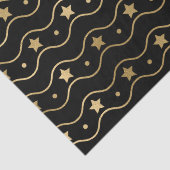 Elegant Black & Gold Foil kerstschijven & Waves Tissuepapier (Detail)