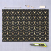 Elegant Black & Gold Foil kerstschijven & Waves Tissuepapier (Craft)