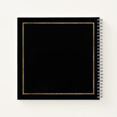 Elégant Black Gold Frame Mariage livre d'hôtes (Dos)