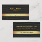 Elegant Black & Gold Geometric Pattern Visitekaartje (Voorkant / Achterkant)