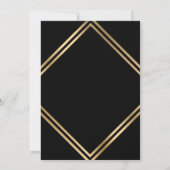 Elegant Black Gold Geometric Wedding Kaart (Achterkant)
