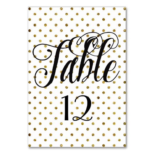 Élégant Black Gold Glam Dots numéro de table (Par défaut)
