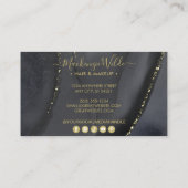 Elegant Black Gold Glitter Agate Marble Chic Visitekaartje (Achterkant)