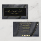 Elegant Black Gold Glitter Agate Marble Chic Visitekaartje (Voorkant / Achterkant)