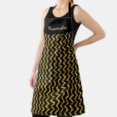 Elegant Black Gold Glitter Chevron Stripe Pattern Schort (Insitu)