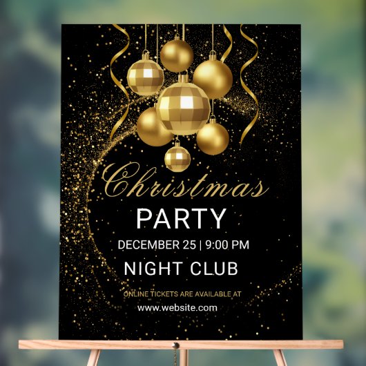Elegant Black Gold Glitter Christmas Party (Neutre)