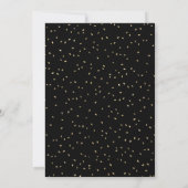 Elegant Black Gold Glitter Confetti Afstuderen Kaart (Achterkant)