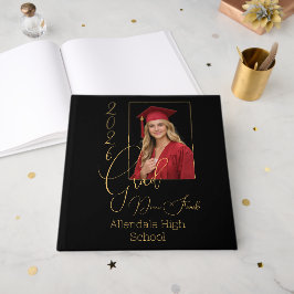 Elegant Black & Gold Graduation Gastenboek