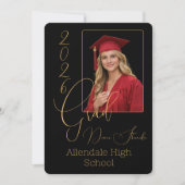 Elegant Black & Gold Graduation Invitation  (Devant)
