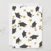 Élégant Black Gold Graduation Party Invitation (Dos)