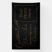 Elegant Black & Gold Graduation Spandoek (Verticaal)
