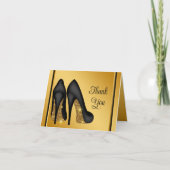 Elégant Black Gold High Heel Chaussure Merci (Devant)