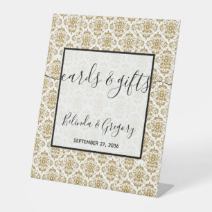 Elegant Black Gold kaarten en cadeaus Reclamebord Met Voetstuk