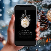 Elegant Black Gold KerstBauble Feestdagenkaart