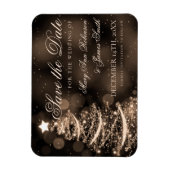 Elegant Black Gold kerstbruiloft bewaart de datum Magneet (Verticaal)
