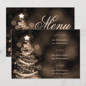Elegant Black Gold-kerstfeestmaal Menu (Voorkant / Achterkant)