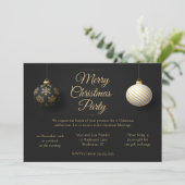 Elegant Black & Gold Kerstparty Kaart (Staand voorkant)
