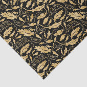 Elegant Black Gold Leaf Pattern Tissuepapier (Detail)
