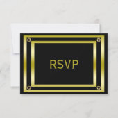 Elegant Black & Gold Man RSVP (Voorkant)