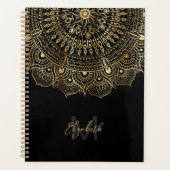 Elégant Black Gold Mandala Floral Design (Devant)