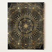 Elegant Black Gold Mandala Floral Design Planner (Achterkant)