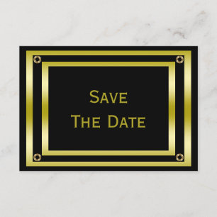 Elégant Black & Gold Man's 50th Save The Date