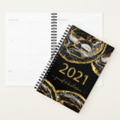 Elegant Black & Gold Marble 2021 Appointment Book Planner (Display)