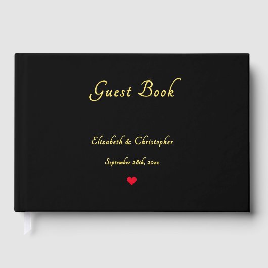 Élégant Black Gold Mariages Anniversaire Keepsar (Recto)