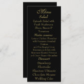 Elegant Black & Gold Menu card (Devant / Derrière)