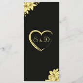 Elegant Black & Gold met Lilies Wedding Menu (Achterkant)