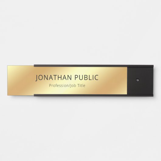 Elegant Black Gold Modern Glamor Luxury Hanging Deurbordje (Voorkant)