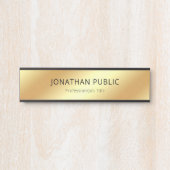 Elegant Black Gold Modern Glamor Luxury Hanging Deurbordje (Voorkant)