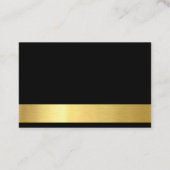 Elegant Black Gold Modern Luxe Professional Plain Visitekaartje (Achterkant)