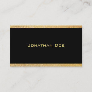Elegant Black Gold Modern Minimaliserende Sjabloon Visitekaartje