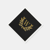 Elegant Black Gold Modern Monogram Weddenschap Servet (Hoek)