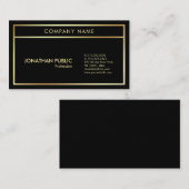 Elegant Black Gold Modern Professional Plain Visitekaartje (Voorkant / Achterkant)