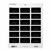 Elegant Black Gold Monogram Etiket (Full Sheet)