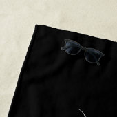 Elegant Black Gold Monogram Feminine Girly Script Strandlaken (In situ)