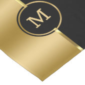 Elegant Black & Gold Monogram Korte Tafelloper (Hoek)