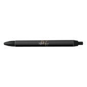 Elegant Black Gold Monogram, naam stijlvol script Zwarte Inkt Pen (Voorkant)