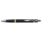 Elegant Black Gold Monogram Pen (Achterkant)