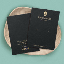 Elegant Black Gold Monogram Woordbeeldscherm Kaart